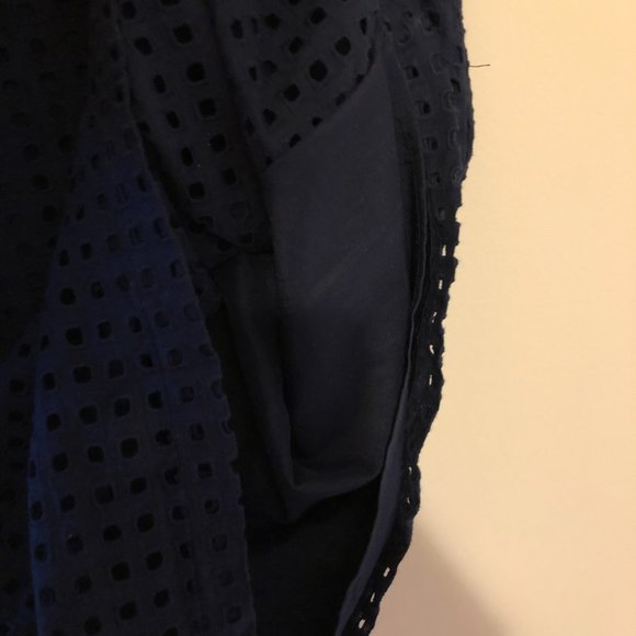 Banana Republic Navy Blue Eyelet Dress - Picture 3 of 7
